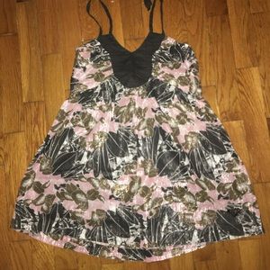 Roxy halter top, grey, pink, gold glitter, size M